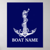  Nautical Anchor Rope Boat Name Poster (Voorkant)