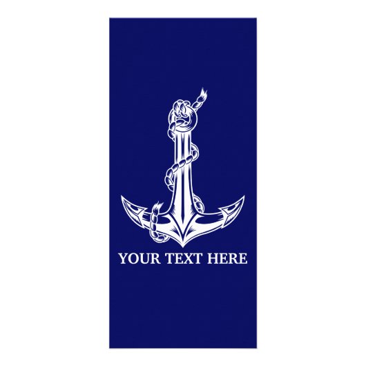 Nautical Anchor Rope Boat Name Reclamekaart (Voorkant)