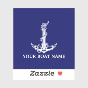  Nautical Anchor Rope Boat Name Sticker