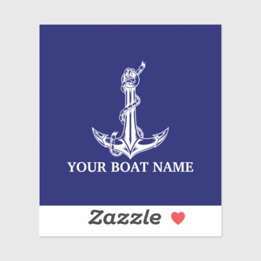  Nautical Anchor Rope Boat Name Sticker (Vel)