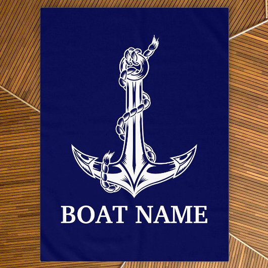 Nautical Anchor Rope Boat Name Tafelkleed
