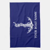 Nautical Anchor Rope Boat Name Theedoek (Verticaal)