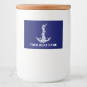 Nautical Anchor Rope Boat Name Voedselcontainer Etiket (Voorkant)