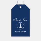Nautical Anchor Rope Boot Naam Dank u Cadeaulabel (Voorkant)