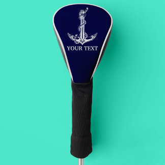 Nautical Anchor Rope Jouw tekst hier Golfheadcover