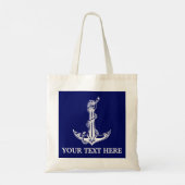 Nautical Anchor Rope Jouw tekst hier Tote Bag (Achterkant)
