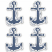 Nautical Anchor & Rope Navy White ID836 Sticker (Voorkant)