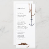 Nautical Anchor Rope Wedding Menu (Voorkant / Achterkant)