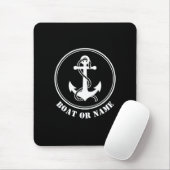 Nautical Anchor & Rope Your Boat of Name Black Muismat (Met muis)