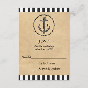  Nautical Anchor - RSVP-reactiekaart RSVP Kaartje