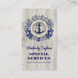 Nautical Anchor Rustic Driftwood Visitekaartje
