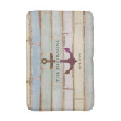 Nautical Anchor Rustic Wood Boat Name Badmat (Voorkant Verticaal)