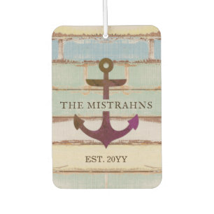 Nautical Anchor Rustic Wood Boat Name Luchtverfrisser