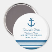 Nautical Anchor Save the Date Magnet Magneet (Voorkant / Achterkant)