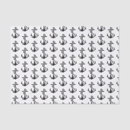 Nautical Anchor Ship Preppy Tissuepapier (Voorkant)