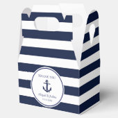 Nautical Anchor Striped Wedding Custom Favor Bedankdoosjes (Geopend)