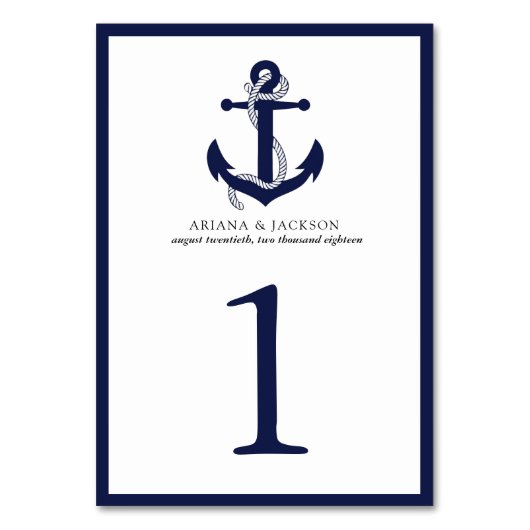 Nautical Anchor Table Kaart (Voorkant)