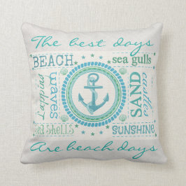 Nautical Anchor Typography Beach Sierkussen