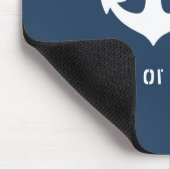 Nautical  Anchor Uw Bot of Naam Blauw Muismat (Hoek)