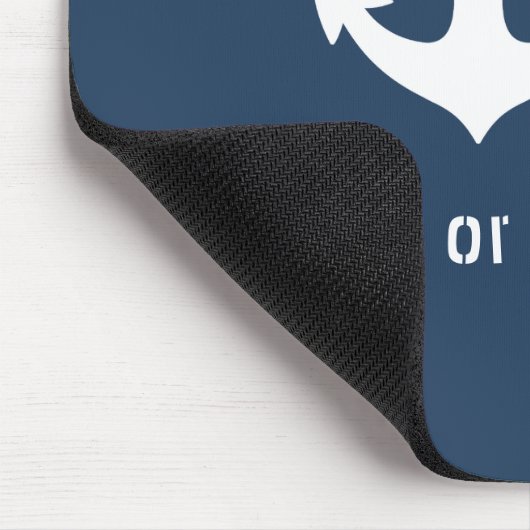 Nautical  Anchor Uw Bot of Naam Blauw Muismat (Hoek)