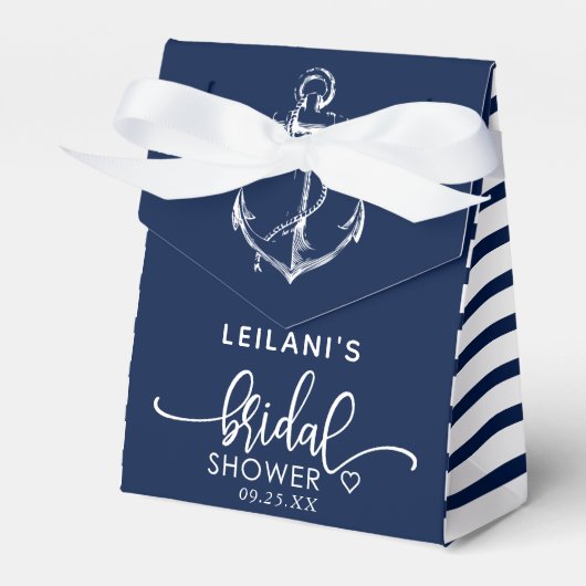Nautical Anchor Vrijgezellenfeest Navy Blue Bedankdoosjes (Voorkant Zijde)
