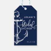 Nautical Anchor Vrijgezellenfeest Navy Blue Cadeaulabel (Voorkant)