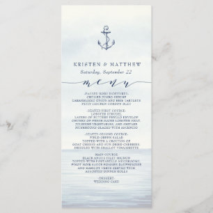 Nautical Anchor Waterverf Ocean Menu