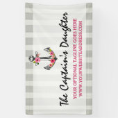Nautical Anchor Waterverf Rozen Beach Boutique Spandoek (Verticaal)