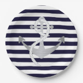 Nautical Anchor Weddenschap Birthday of Shower Bor Papieren Bordje (Voorkant)