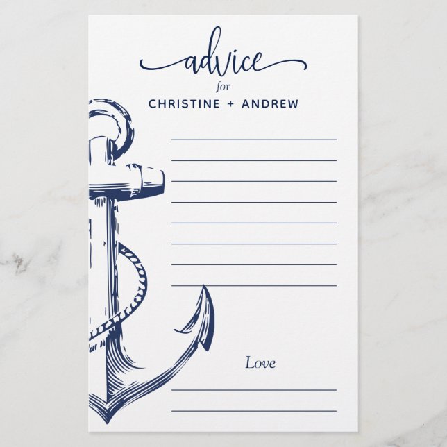 Nautical Anchor Wedding Advise (Voorkant)