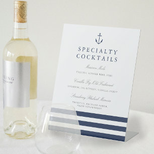 Nautical Anchor Wedding Bar Sign Reclamebord Met Voetstuk