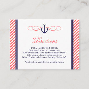 Nautical Anchor Wedding Insert Kaart bij zeemacht