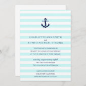 Nautical Anchor Wedding Invitation Kaart (Voorkant / Achterkant)