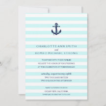 Nautical Anchor Wedding Invitation