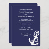 Nautical Anchor Wedding Invitation Kaart (Voorkant / Achterkant)