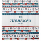 Nautical Anchor Wedding Jubileum Gift Idea Douchegordijn (Voorkant)