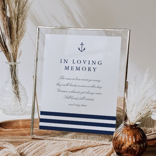 Nautical Anchor Wedding Memorial Sign Poster