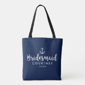 Nautical Anchor Wedding Personalized Bridesmaid Tote Bag (Achterkant)