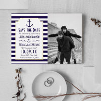 Nautical Anchor Wedding Photo Save the Date Real