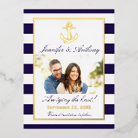 Nautical Anchor Wedding Photo Save the Date Real
