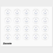 Nautical Anchor Wedding Ronde Sticker (Vel)