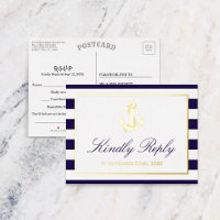 Nautical Anchor Wedding RSVP Real