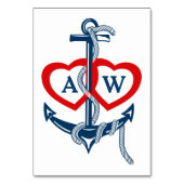 Nautical anchor Wedding table numbers Wedding set Kaart (Achterkant)