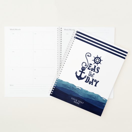 Nautical Anchor ZEEEN DAY Waterverf Waves Planner (Display)