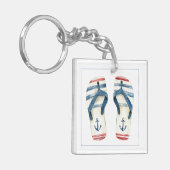 Nautical Anchors and Stripes Flip Fops Sleutelhanger (Voorkant Links)