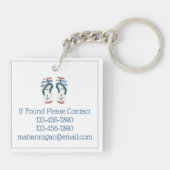 Nautical Anchors and Stripes Flip Fops Sleutelhanger (Achterkant)