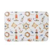 Nautical Anchors Crabs Ocean Waterverf Kinder Badmat (Voorkant)
