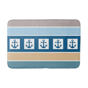 Nautical Anchors & Stripes badmatten