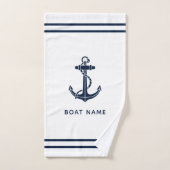 Nautical Ancre Nom du bateau Croisière Custom (Serviette à main)