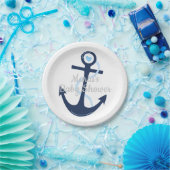 Nautical Anker Blue Grey Boy Baby shower Bord (Feest)